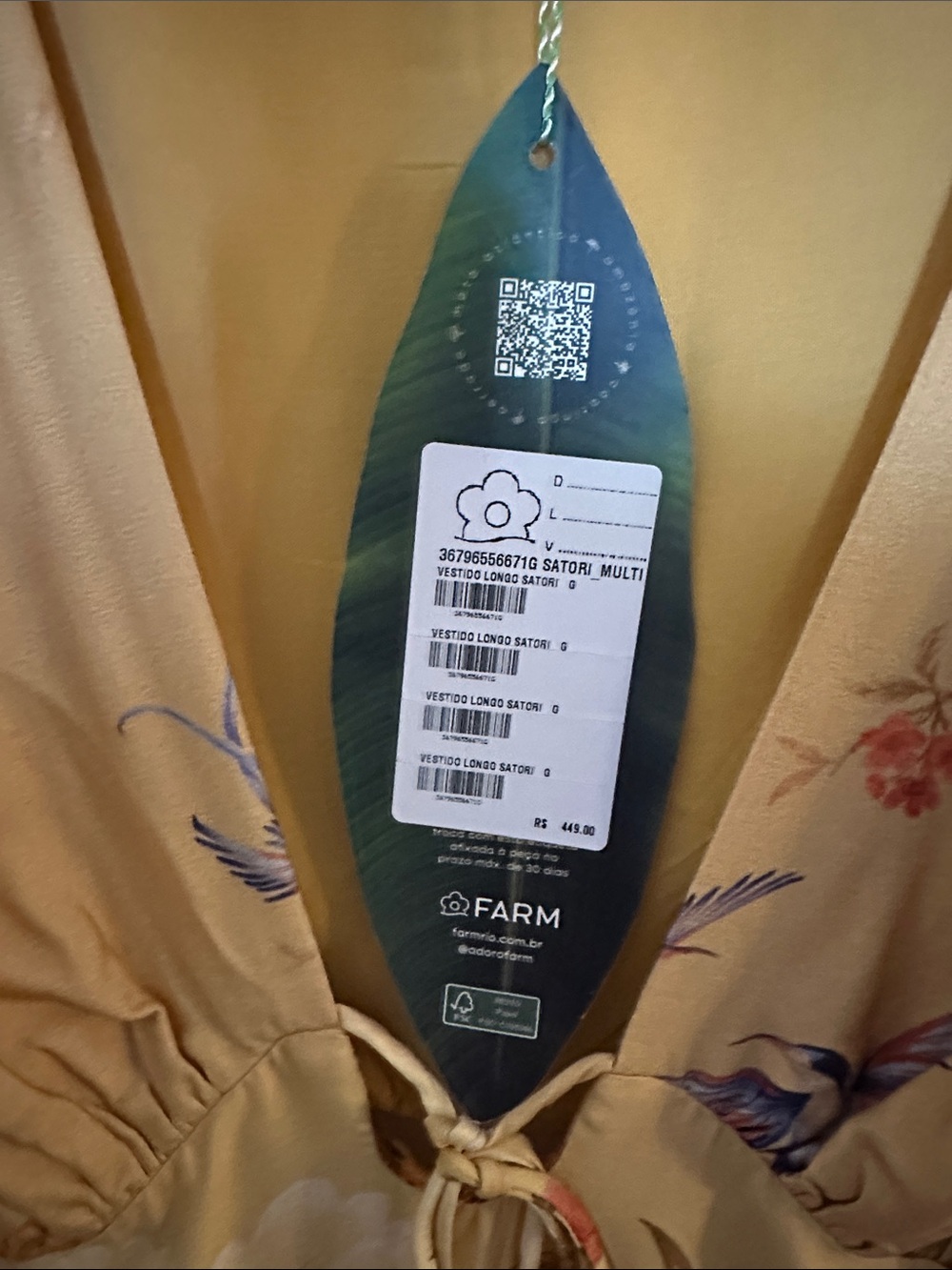NWT FARM Floral Maxi Dress Long Beige Multicolor Size G V-Neck Sleeveless Tie - Picture 4 of 8